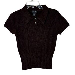 Limited London Paris New York Dark Brown Short Angora Rabbit Hair Sweater. Sz Sm